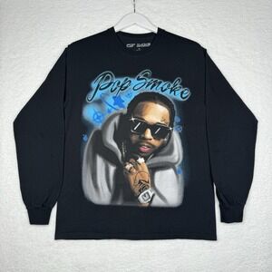 Pop Smoke Airbrush Longsleeve Shirt - Men's Medium - Hip Hop Rap